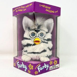 Furby Zebra Black/White Stripes 70-800 Blue Eyes 1998 Factory Sealed ‎ NEW